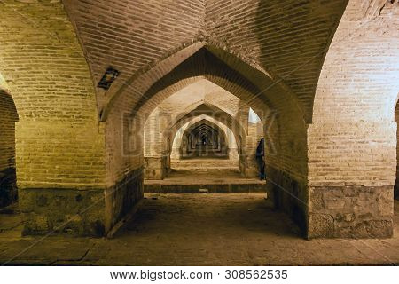 View Under Si-o-se Bridge In Esfahan, Iran