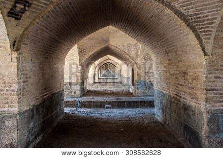 View Under Si-o-se Bridge In Esfahan, Iran