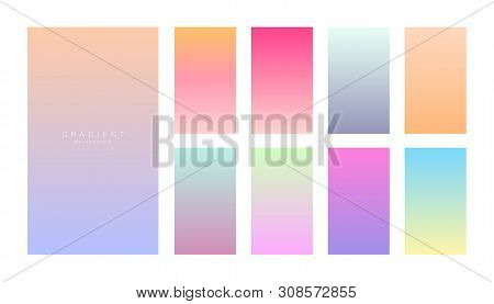 Gradients Collection. Smartphone Screens With Soft Colors. Abstract Backgrounds Set