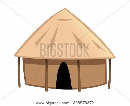 Cartoon Vector Illustration Of A Village Hut