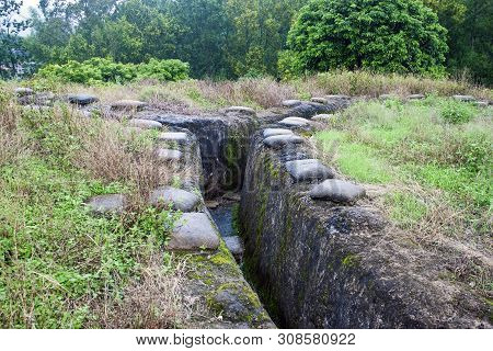 Recovered Frech Trenches In Dien Bien Phu, Vietnam. Dbp Is A City In Northwestern Vietnam, Best Know
