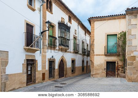 Old Street In Coria, Caceres, Extremadura, Spain