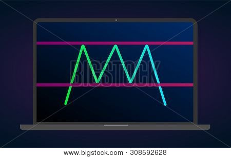 Tripple Top Pattern Figure Technical Analysis. Vector Stock And Cryptocurrency Exchange Graph, Forex