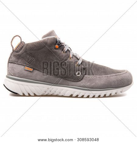 Vienna, Austria - August 25, 2017: K-swiss Blade Light Landcruiser Grey Sneaker On White Background.