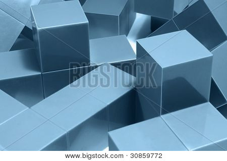 Blå Cubic objekter