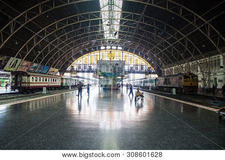 Bangkok - August 14: View Of Hua Lamphong Train Station On August 14, 2013 In Bangkok, Thailand. Ope