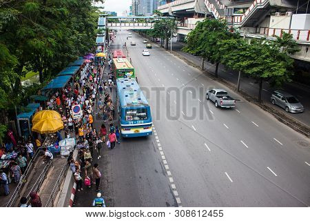 Bangkok, Thailand - September 15: Crowds Of People Head For Chatuchak Market On September 15, 2013 I