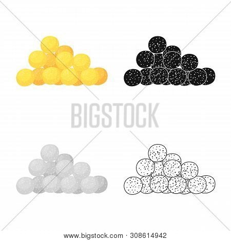 Isolated Object Of Corn And Flake Sign. Set Of Corn And Snack Vector Icon For Stock.