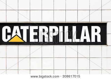 Grenoble, France - June 16, 2019: Caterpillar Logo On A Wall. Caterpillar Is An American Corporation