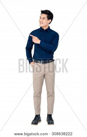 Studio Portrait Of Sophisticated Handsome Smiling Young Asian Man Wearing Semi Formal Clothing While
