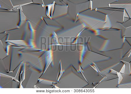 Abstract Background With 3d Shapes And Prism Color Shift