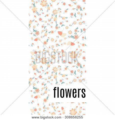 Beautiful Pattern With Simple Foolproof Flower Botanical. Wild Botanical Garden Bloom. Flower Backgr