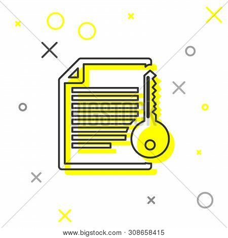 Grey Smart Contract Line Icon Isolated On White Background. Blockchain Technology, Cryptocurrency Mi