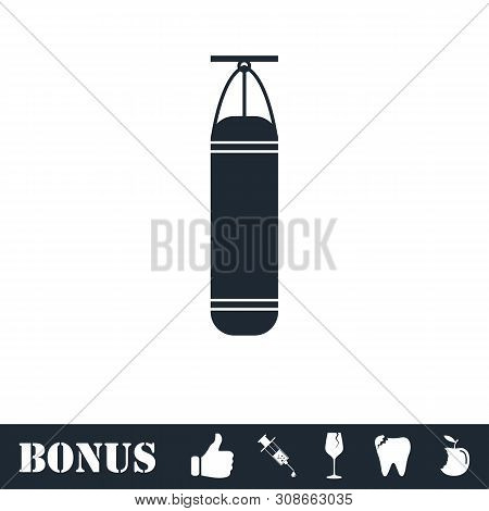 Punching Bag Icon Flat. Vector Illustration Symbol And Bonus Pictogram