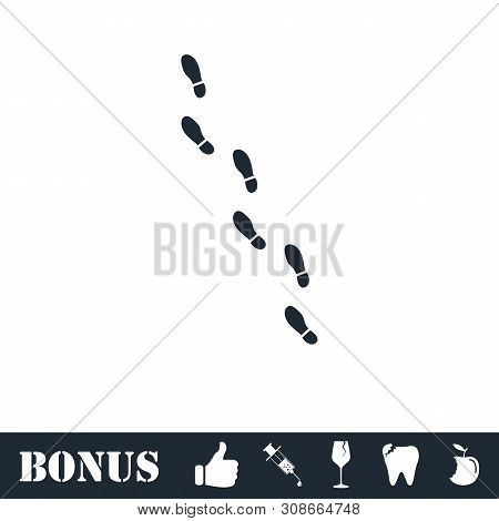 Bootprints Icon Flat. Vector Illustration Symbol And Bonus Pictogram
