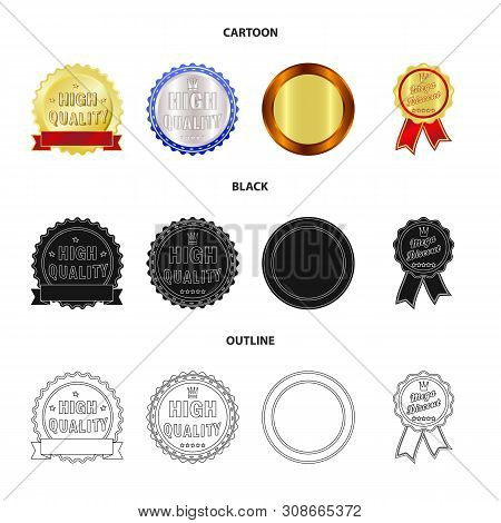 Vector Design Of Emblem And Badge Icon. Set Of Emblem And Sticker Stock Vector Illustration.