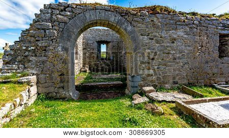 Exterior And Interior View Of The Ruins Of The Medieval Church Of Killilagh In The Village Of Doolin