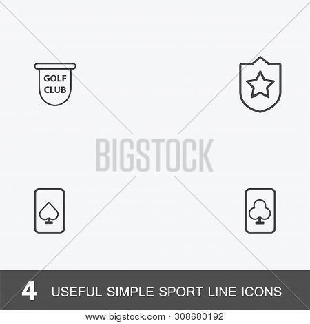 4 Useful Simple Sport Icons. Vector  Illustration On White Background, Can Be Used For Web And Mobil