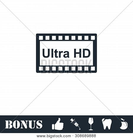 Tv Ultra Hd Icon Flat. Vector Illustration Symbol And Bonus Pictogram