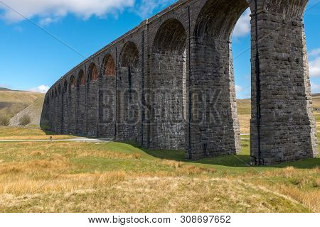 The Sweeping Majestic Ribblehead Viaduct Stands Tall Above The Ribble Valley, Yorkshire, England Car