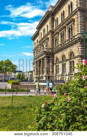 Budapest/hungary- May 6, 2018: Part View Of Corvinus University Of Budapest - Beautiful Historic Bui