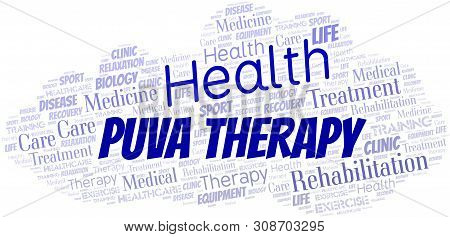 Puva Therapy Word Cloud. Wordcloud Made With Text Only.