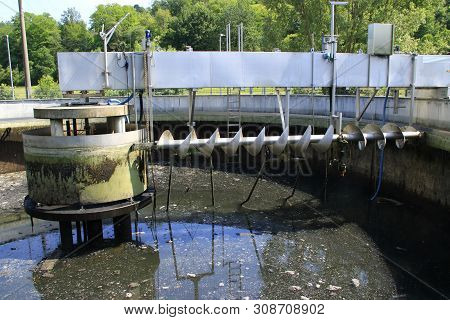 King Chair And Pump Sump In A Secondary Clarifier Emptied For Cleaning