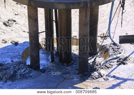 King Chair And Pump Sump In A Secondary Clarifier Emptied For Cleaning