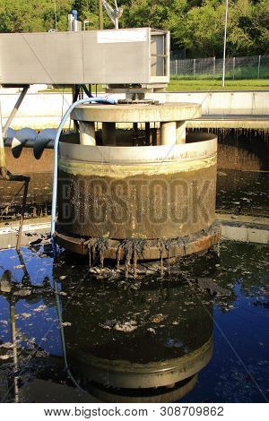 King Chair And Pump Sump In A Secondary Clarifier Emptied For Cleaning