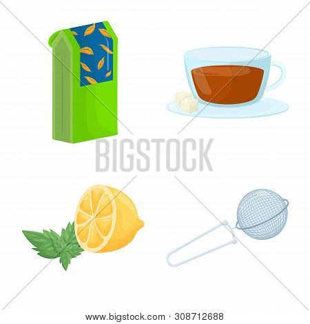 Vector Design Of Food And Natural Sign. Collection Of Food And Black Stock Vector Illustration.