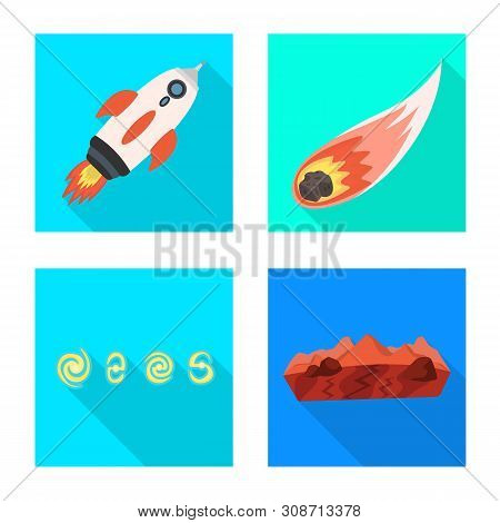 Vector Illustration Of Science And Cosmic Icon. Set Of Science And Technology Stock Symbol For Web.