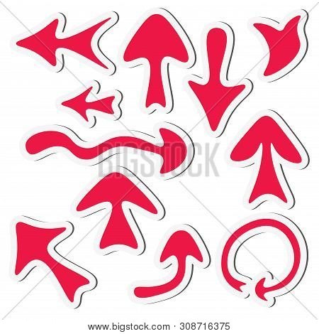 Sticker Arrow Set Isolated On A White Background