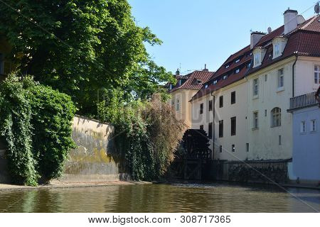 Chertovka Channel. Czechia. Prague At Summer Day