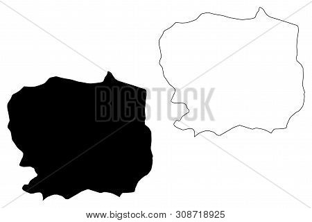 Kaffrine Region (regions Of Senegal, Republic Of Senegal) Map Vector Illustration, Scribble Sketch K