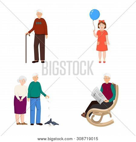 Isolated Object Of Family And People Icon. Collection Of Family And Avatar Vector Icon For Stock.