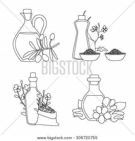 Vector Design Of Healthy And Vegetable Logo. Set Of Healthy And Organics Vector Icon For Stock.