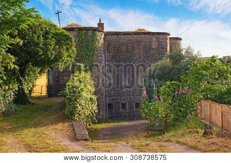 Old Fort On Sunny Summer Day. Montenegro, Ancient Austro-hungarian Fortress In Tivat City, Donja Las