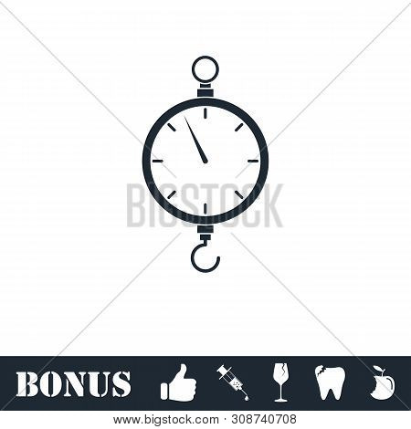 Spring Scale Icon Flat. Vector Illustration Symbol And Bonus Pictogram