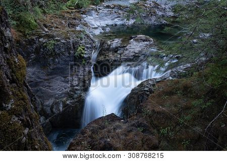 Lady Falls, Waterfall, Strathcona Provincial Park Near Campbell River, British Columbia, Canada, Lon