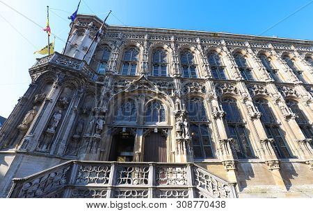 Amazing Medieval Building Of City Hall In Ghent, Belgium. It Is One Of The Most Popular Spot In The 
