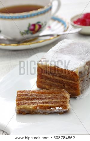 homemade apple pastila, russian dessert isolated on white background