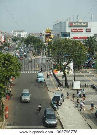 Jakarta, Indonesia - June 17. 2019: Window View From The Hall Of Velodrome Lrt Station.