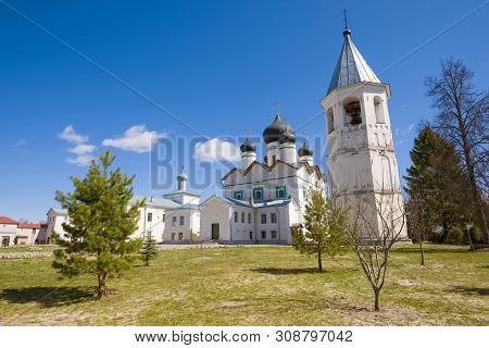 Sunny May Day In Old Zelenetsky Troitsky Monastery. Leningrad Region, Russia