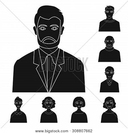 Bitmap Illustration Of Photo And Character Sign. Collection Of Photo And Face Stock Symbol For Web.