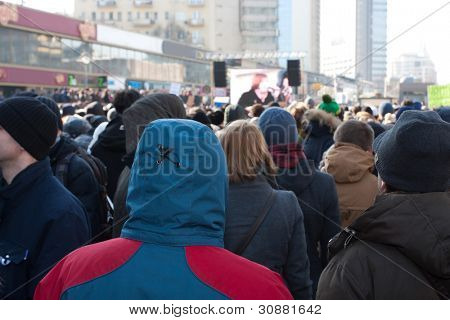 Moskva - 10. března: Účastníci protestní manifestaci proti padělání prezidenta 