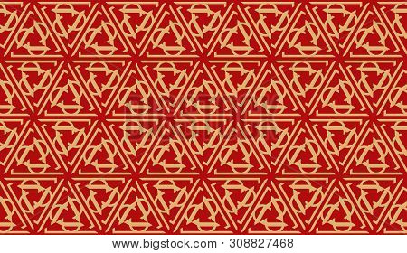 Hipster Pattern With Polygonal Elements. Triangles Style. Vector Seamless Illustration. Background F