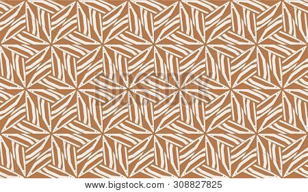 Vector Seamless Layout With Curved Line, Illusion Triangles. Abstract Hipster Pattern. For Your Wall