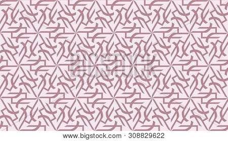 Pattern With Polygonal Geometric Elements. Vector Seamless Illustration. Template For Wallpaper, Int