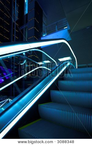 Spostare la scala mobile In ufficio moderno