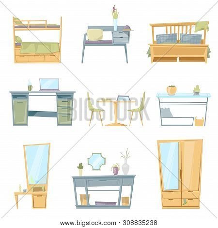 Furniture Furnishings Design Of Couch And Bed In Furnished Interior Or Table With Chair For Decorati